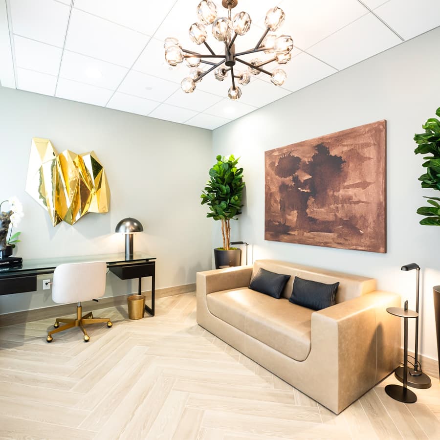 Clinic Interior with sofa and desk